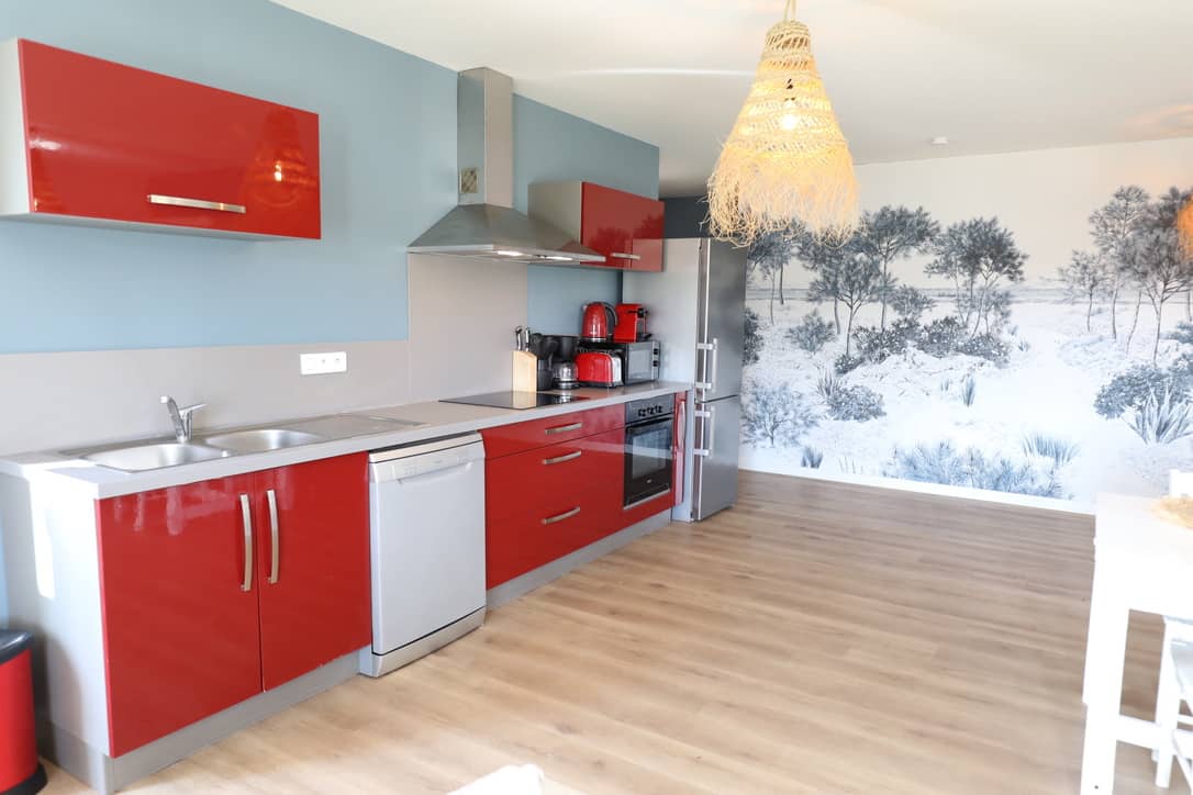 Location gîte vacances Landes vue de la cuisine