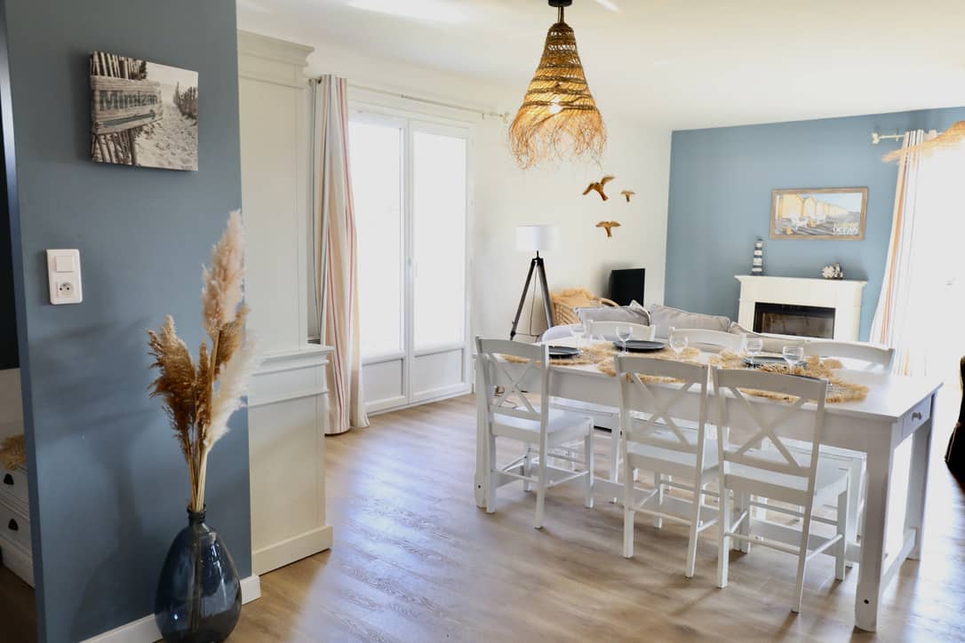 gîte vacances mimizanvue du salon